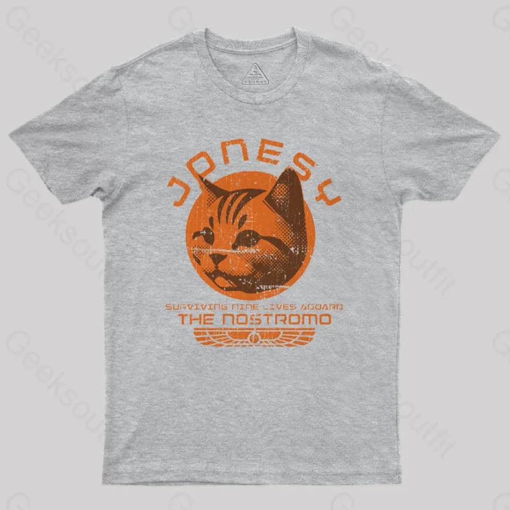 Jonesy Surviving Nine Lives Aboard The Nostromo Geek T-Shirt - Image 9