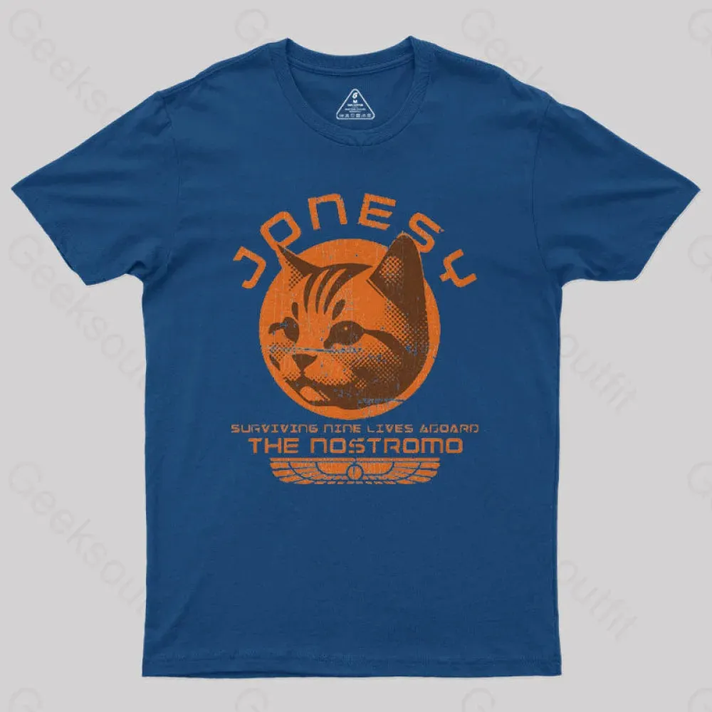 Jonesy Surviving Nine Lives Aboard The Nostromo Geek T-Shirt - Image 2