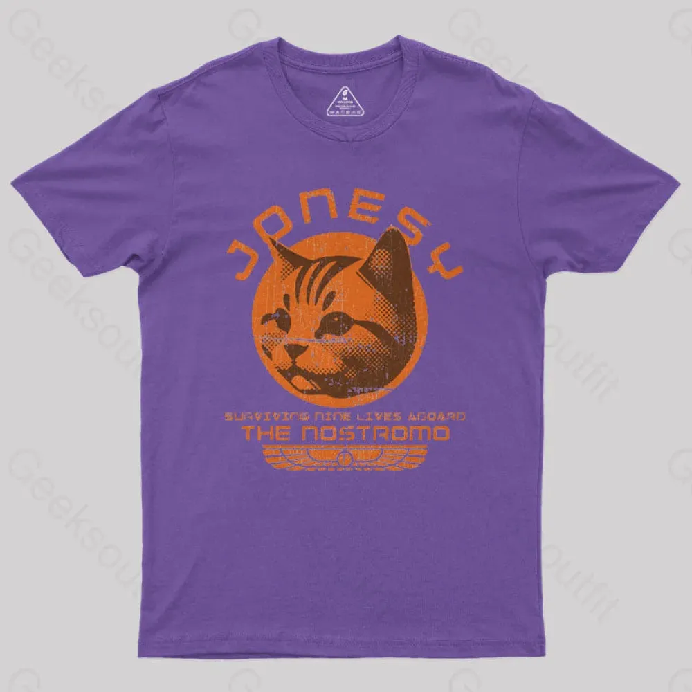 Jonesy Surviving Nine Lives Aboard The Nostromo Geek T-Shirt - Image 5