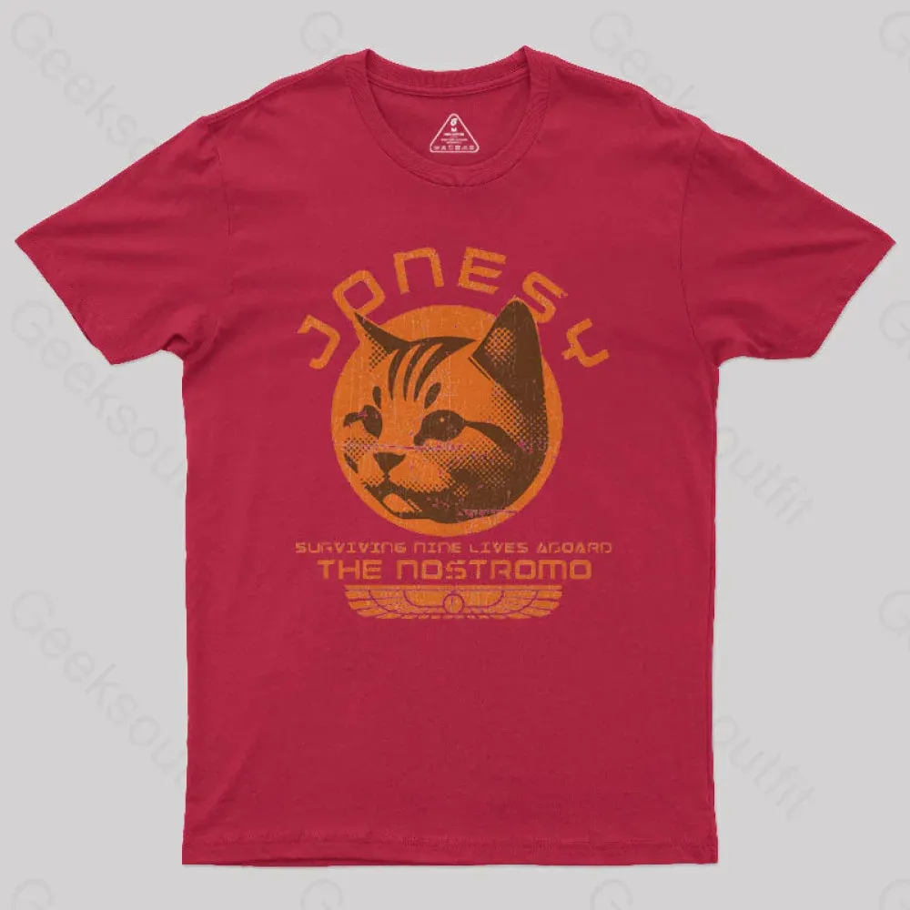 Jonesy Surviving Nine Lives Aboard The Nostromo Geek T-Shirt - Image 7