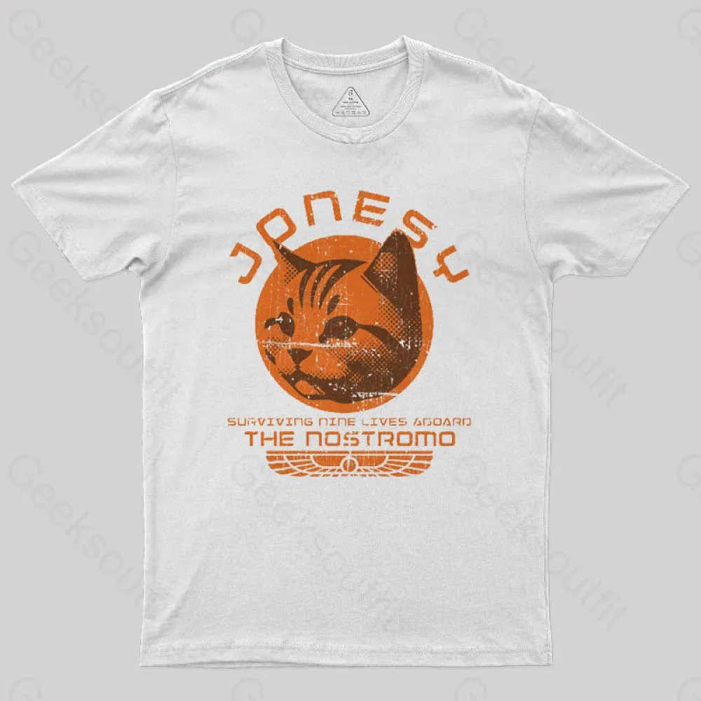 Jonesy Surviving Nine Lives Aboard The Nostromo Geek T-Shirt - Image 10