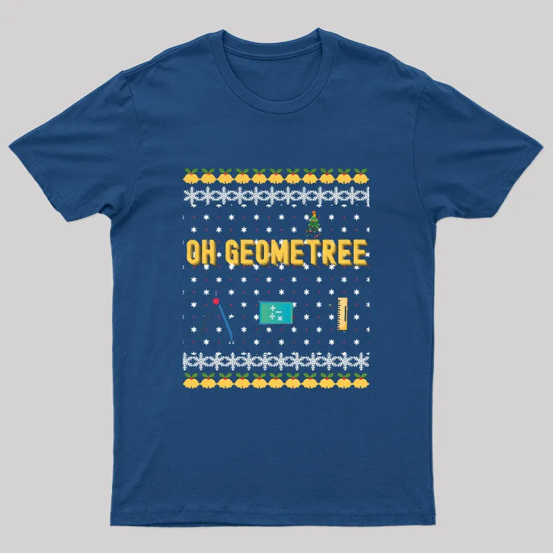Geometry Christmas Tree Funny Math T-Shirt - Image 3