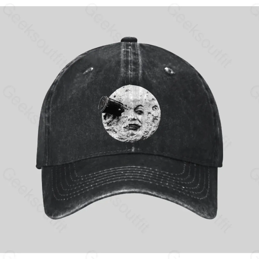 Le Voyage Dans La Lune Washed Vintage Baseball Cap - Image 2
