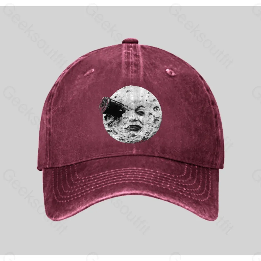 Le Voyage Dans La Lune Washed Vintage Baseball Cap - Image 3