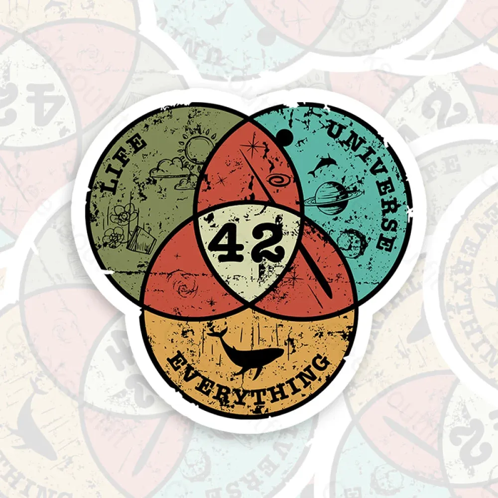 Life, the Universe & Everything Nerdy Graphic Geek Sticker