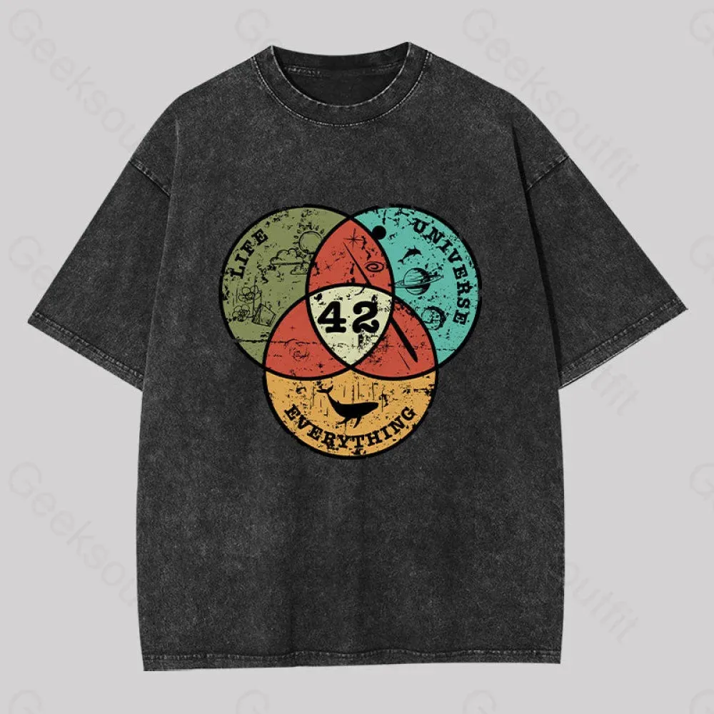 Life, the Universe & Everything Washed T-shirt - Image 2