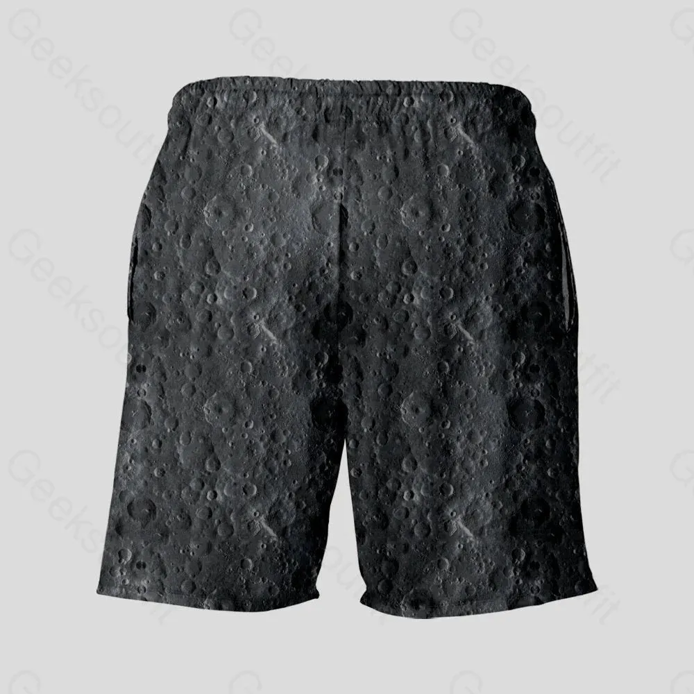 Lunar Surface Geeky Drawstring Shorts - Image 4
