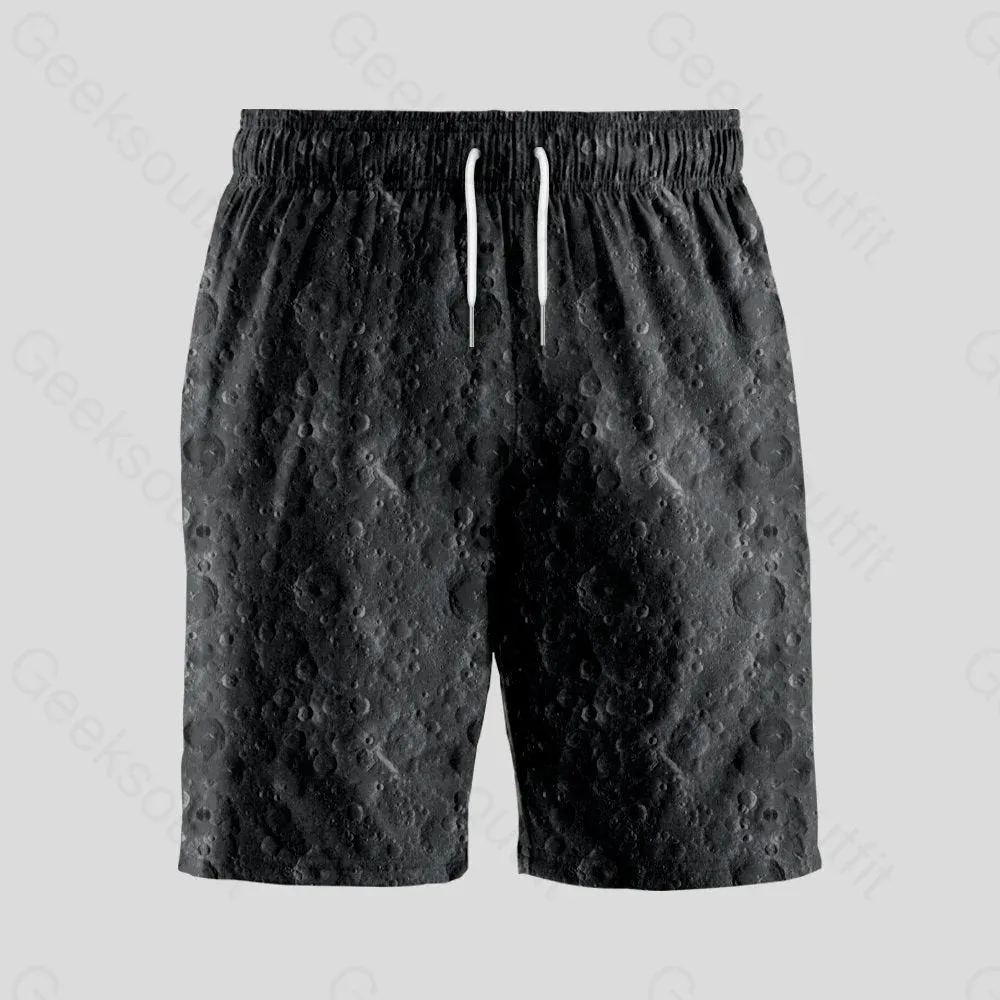 Lunar Surface Geeky Drawstring Shorts - Image 2
