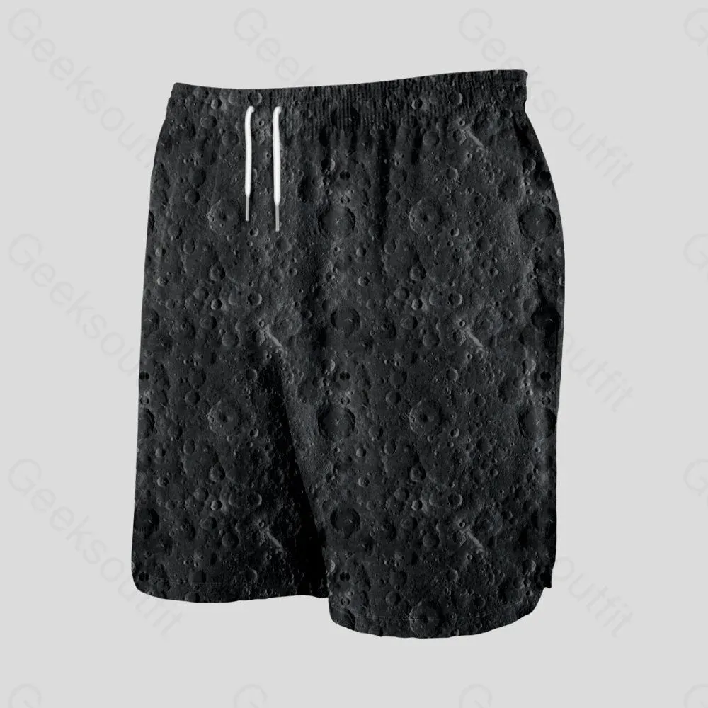 Lunar Surface Geeky Drawstring Shorts - Image 3