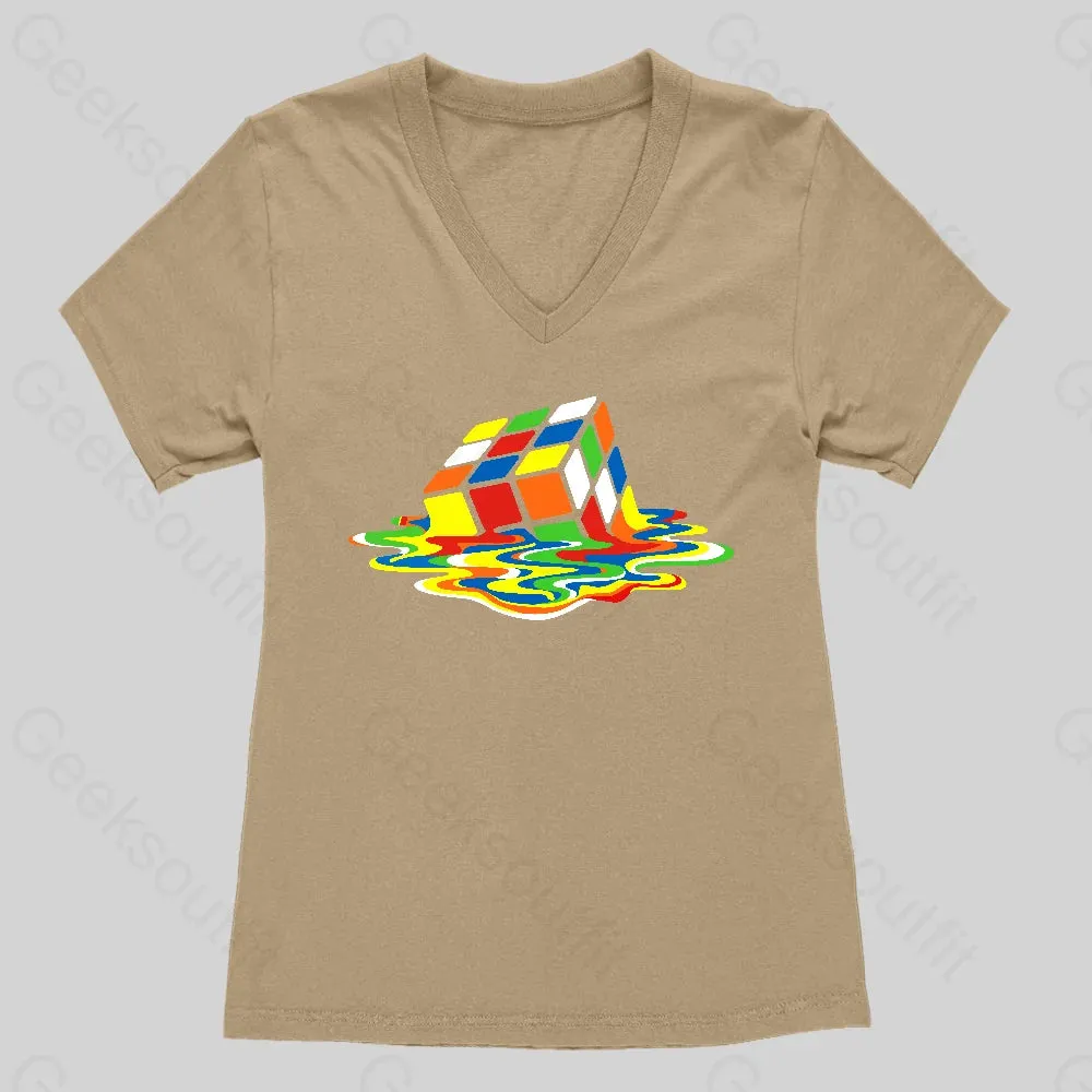 Magic Cube Colourful Women's V-Neck T-shirt - Image 3