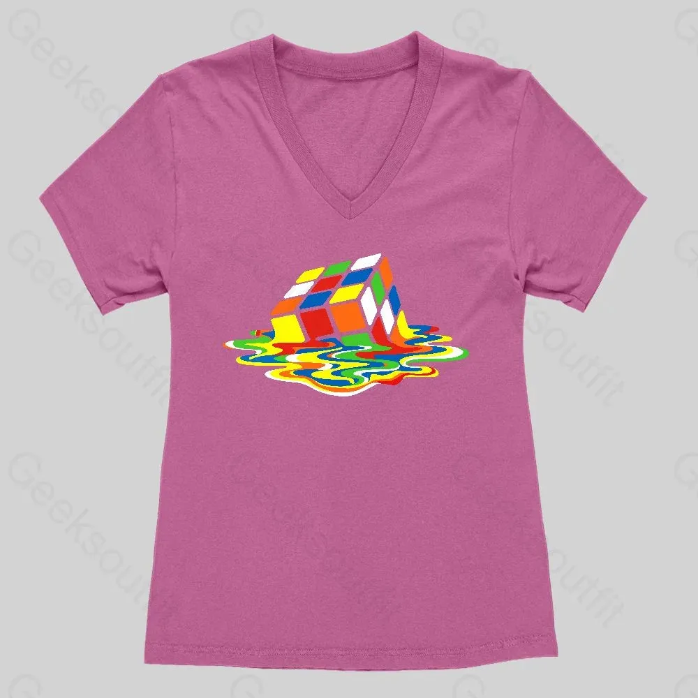 Magic Cube Colourful Women's V-Neck T-shirt - Image 2
