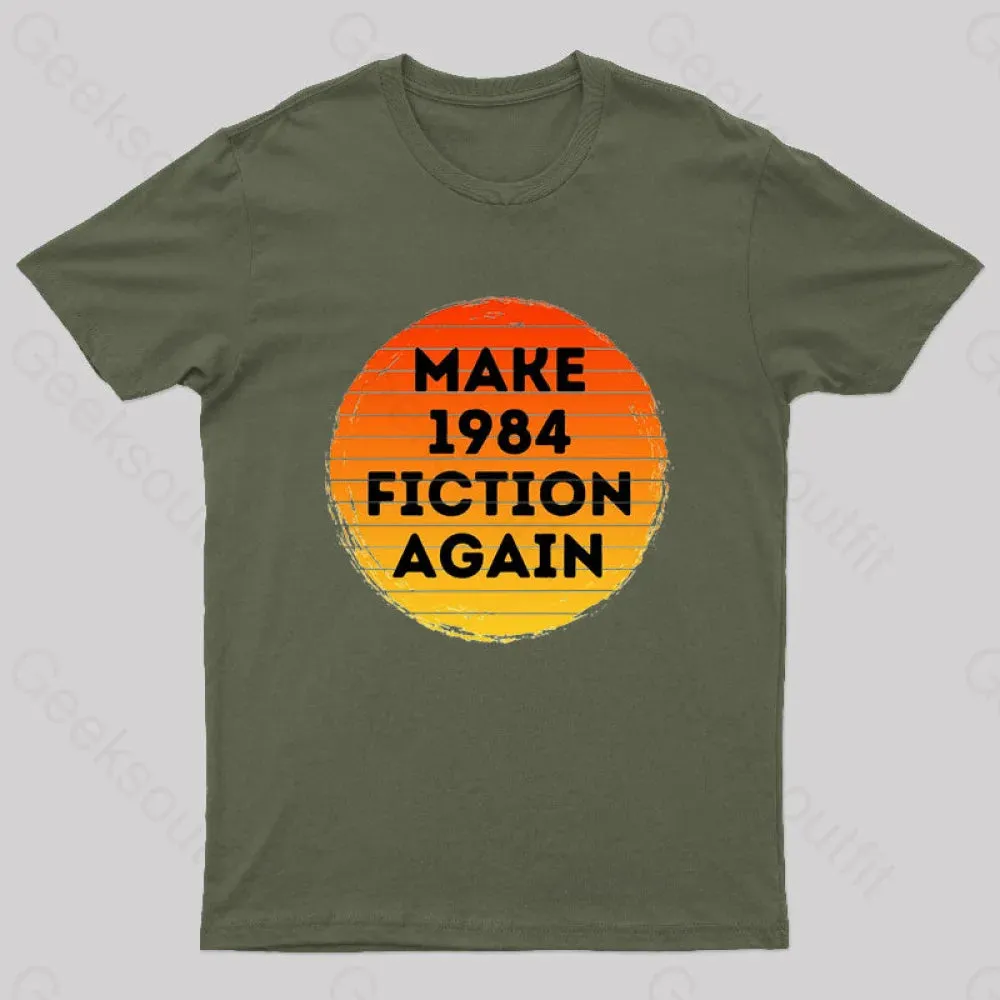 Alternative view of Make 1984 Fiction Again Nerd T-Shirt