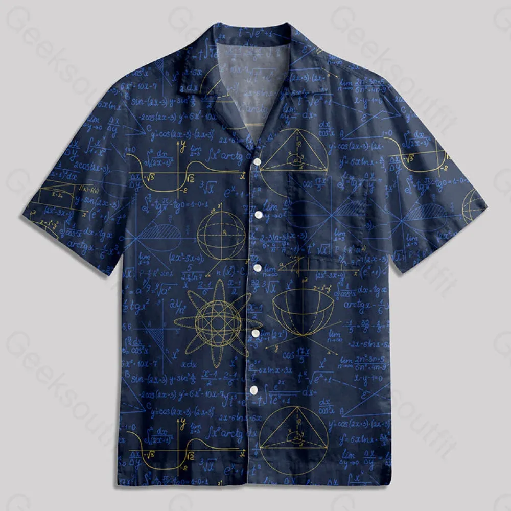 Mathematical Circular Function Model Button Up Pocket Shirt - Image 3