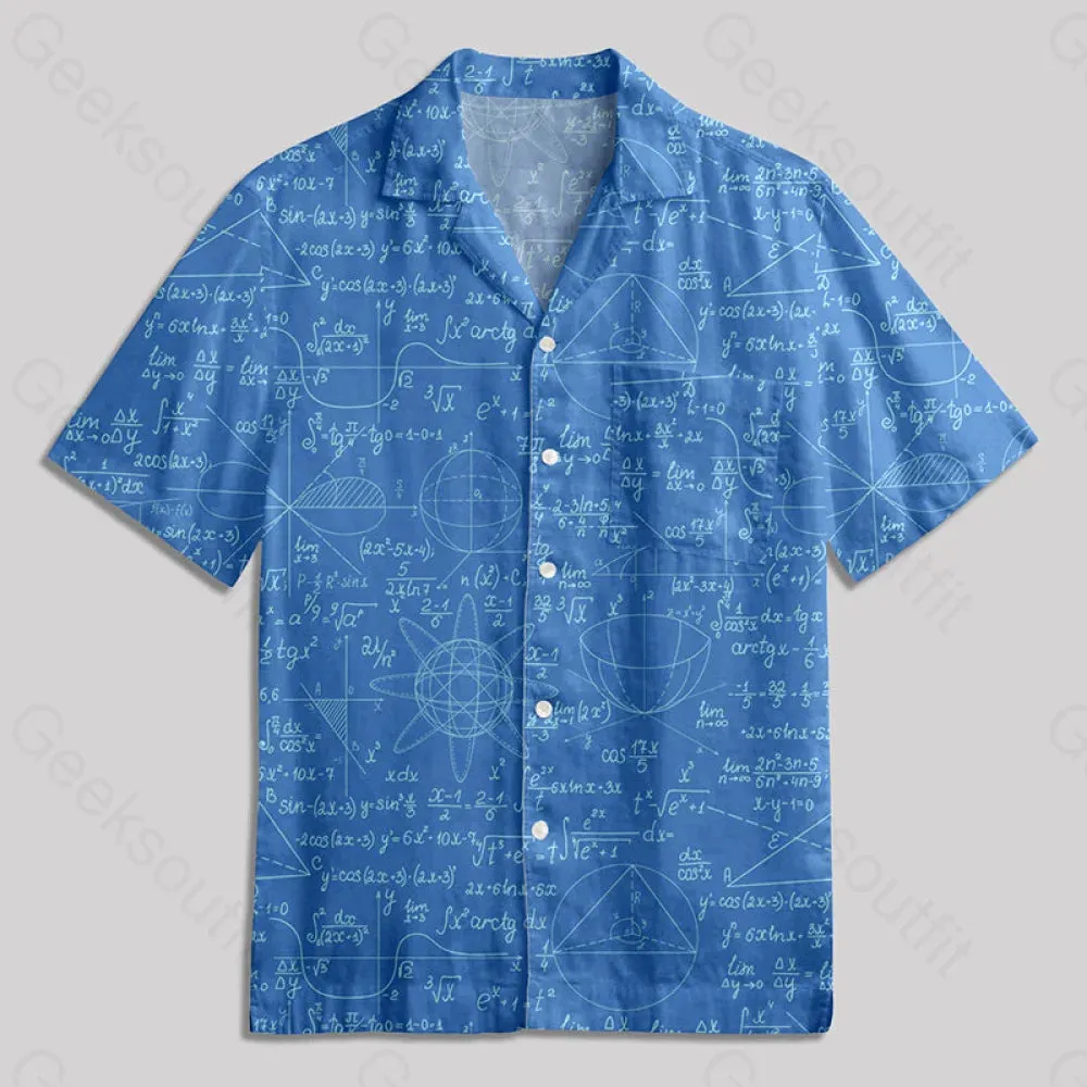 Mathematical Circular Function Model Button Up Pocket Shirt - Image 4