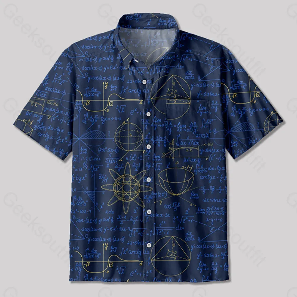 Mathematical Circular Function Model Button Up Pocket Shirt