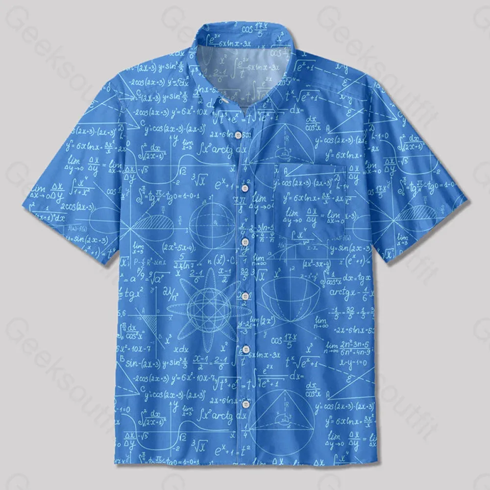 Mathematical Circular Function Model Button Up Pocket Shirt - Image 2