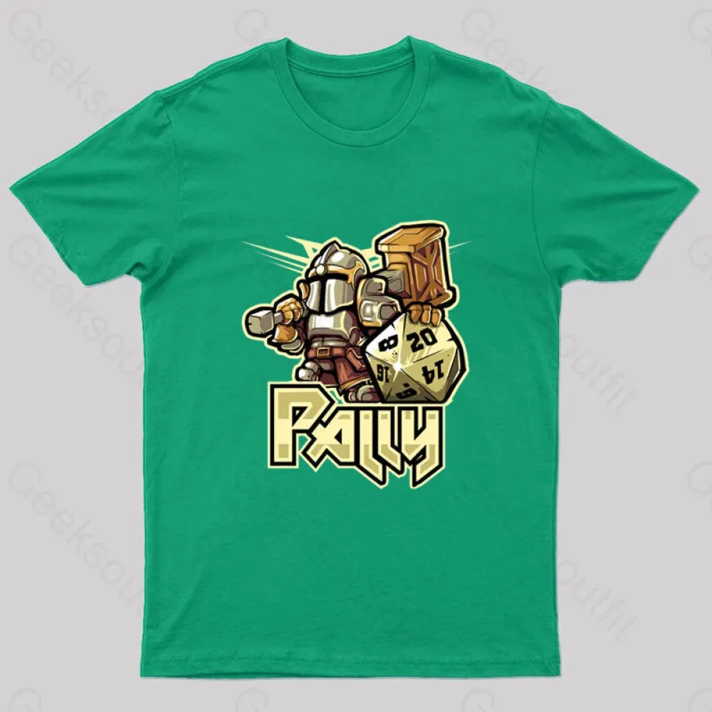 Alternative view of Mini RPG Paladin Nerd T-Shirt
