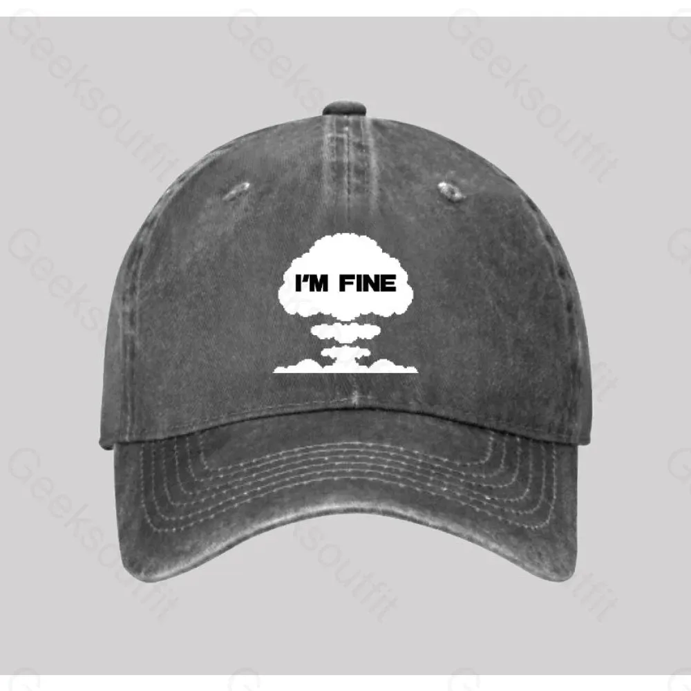 Mushroom Cloud Washed Vintage Baseball Cap - Image 2