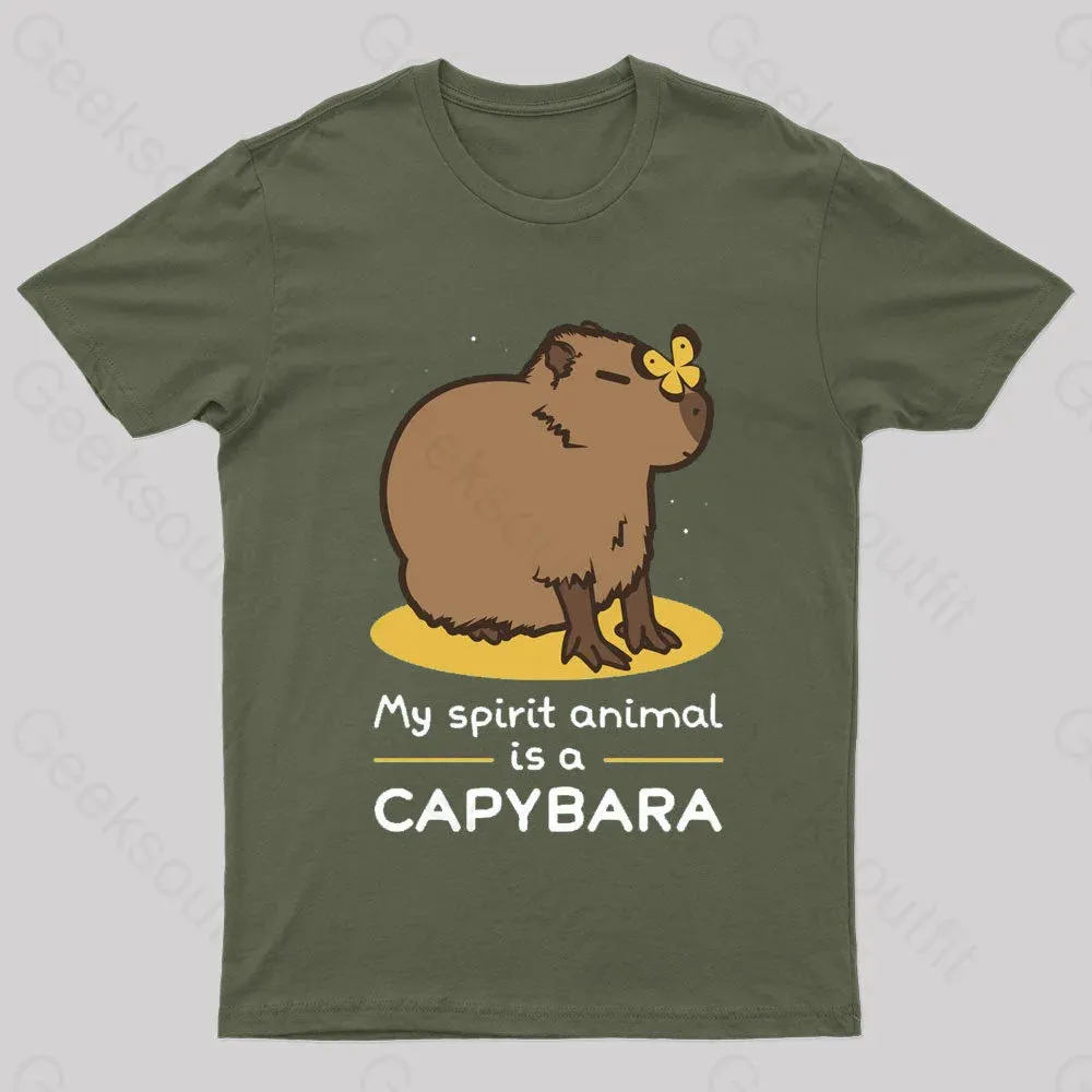 My Spirit Animal Is A Capybara Geek T-Shirt - Image 2