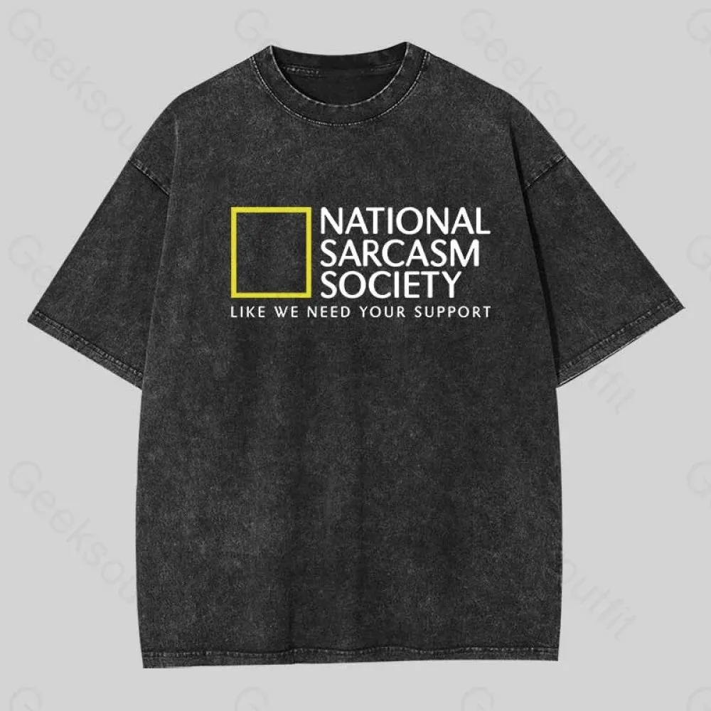 National Sarcasm Society Washed T-shirt - Image 2