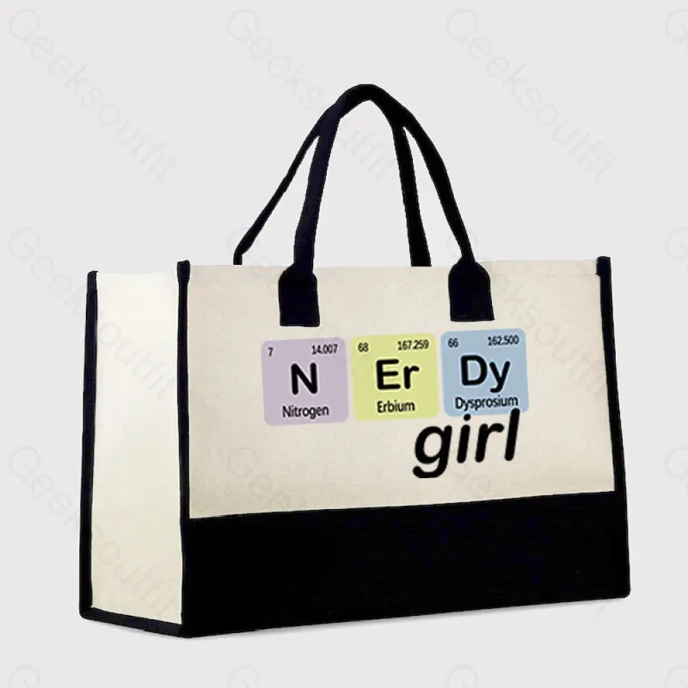 Nerdy Girl Cotton Tote Bag