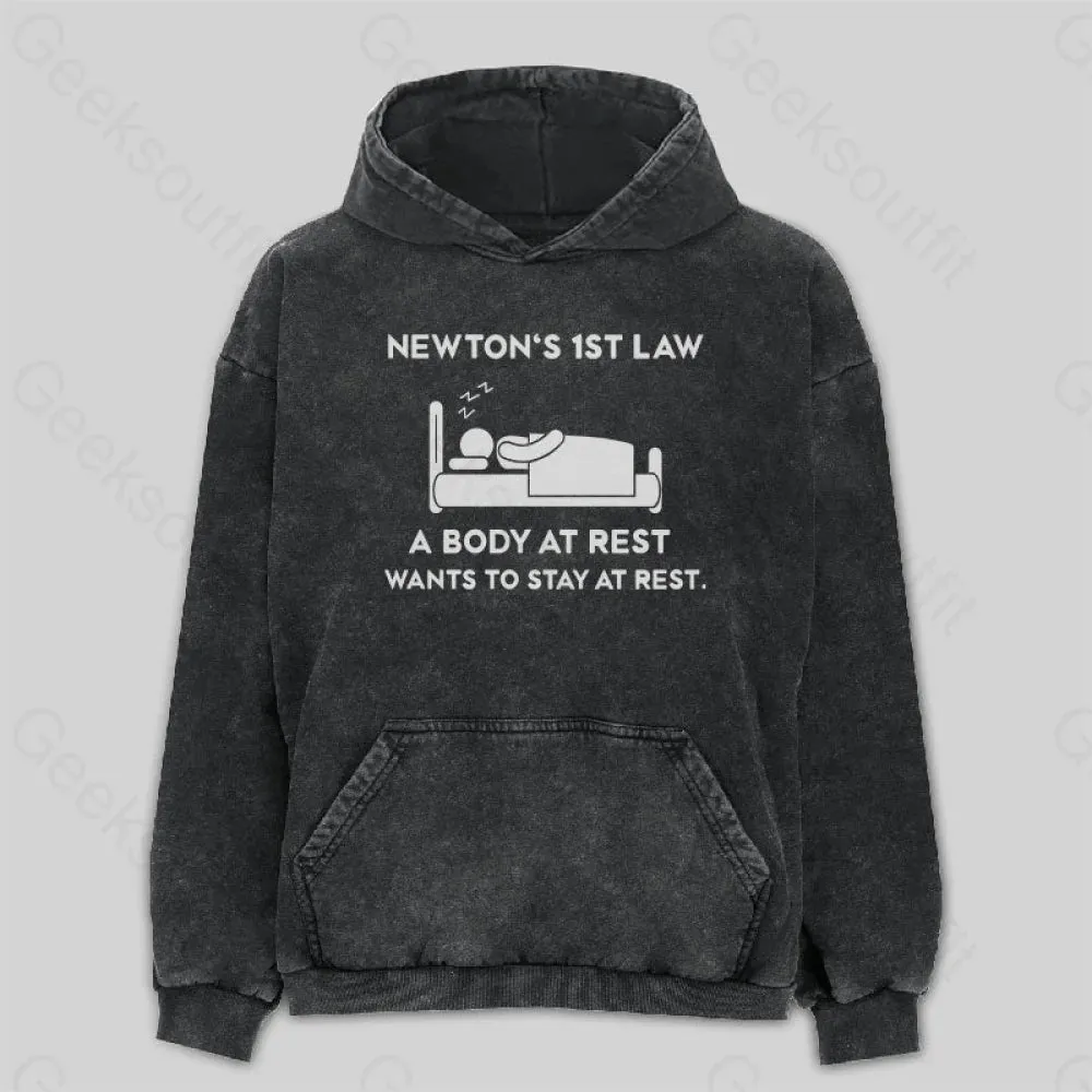 Newton's First Law Washed Hoodie