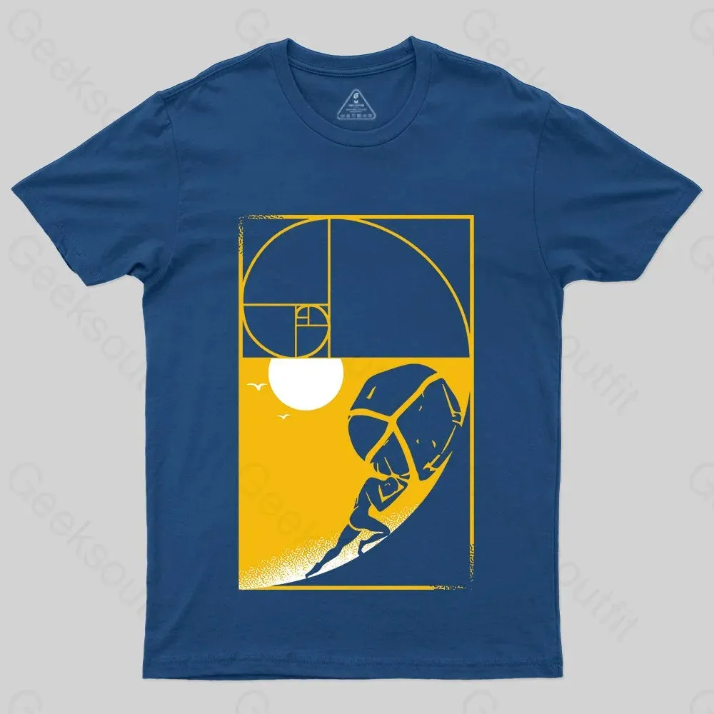 One Must Imagine Sisyphus Happy Fibonacci T-shirt - Image 2