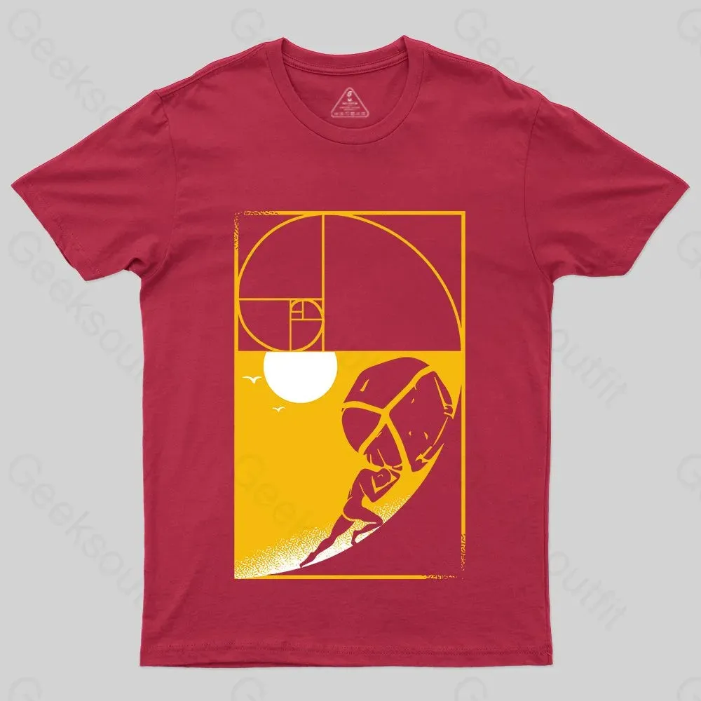 One Must Imagine Sisyphus Happy Fibonacci T-shirt - Image 4