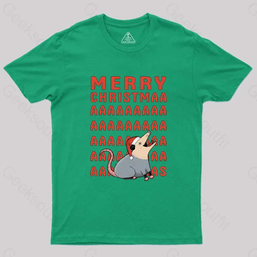 Opossum Christmas Geek T-Shirt