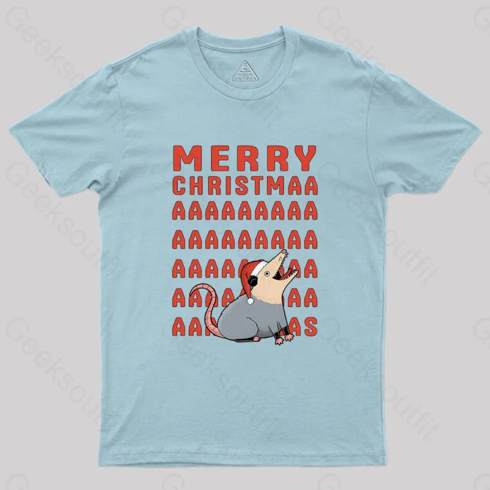 Opossum Christmas Geek T-Shirt - Image 9
