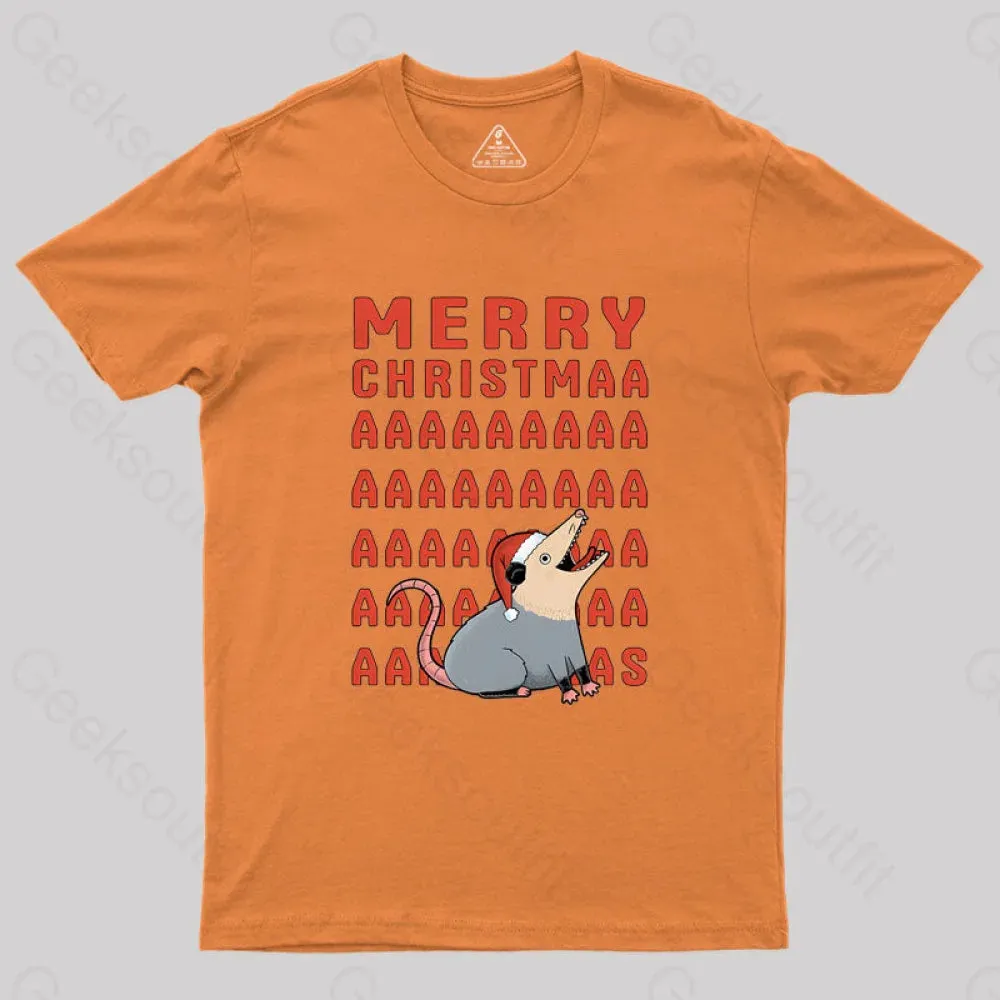 Opossum Christmas Geek T-Shirt - Image 7