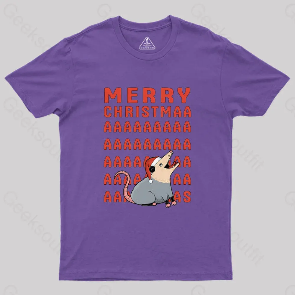Opossum Christmas Geek T-Shirt - Image 6