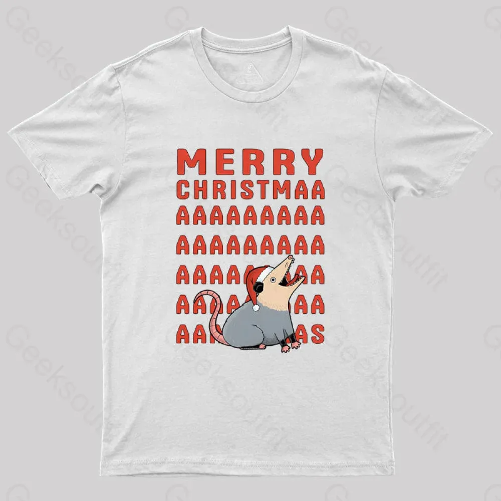 Opossum Christmas Geek T-Shirt - Image 10