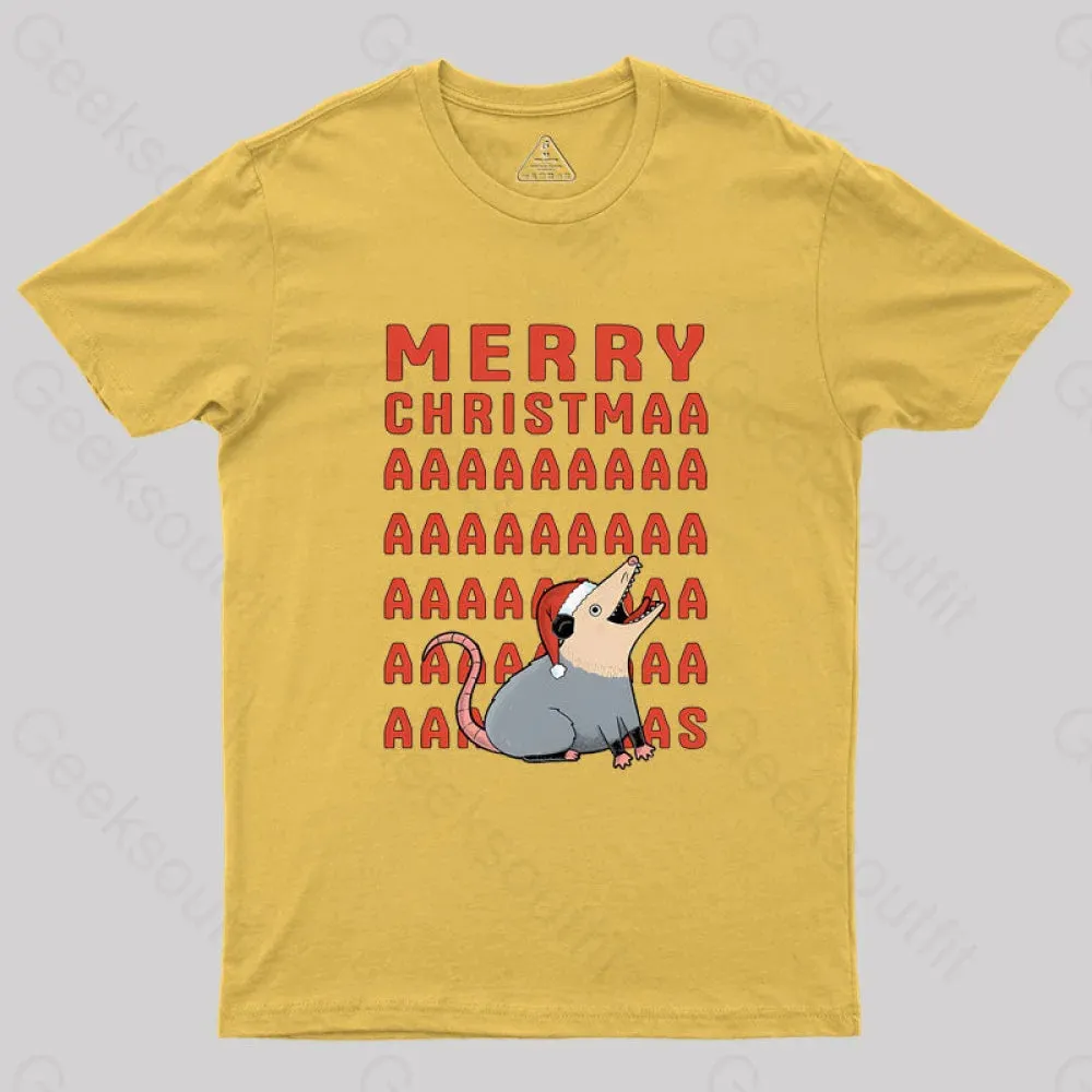 Opossum Christmas Geek T-Shirt - Image 8