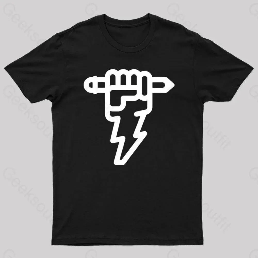 Pencil Lightning Geek T-Shirt - Image 2