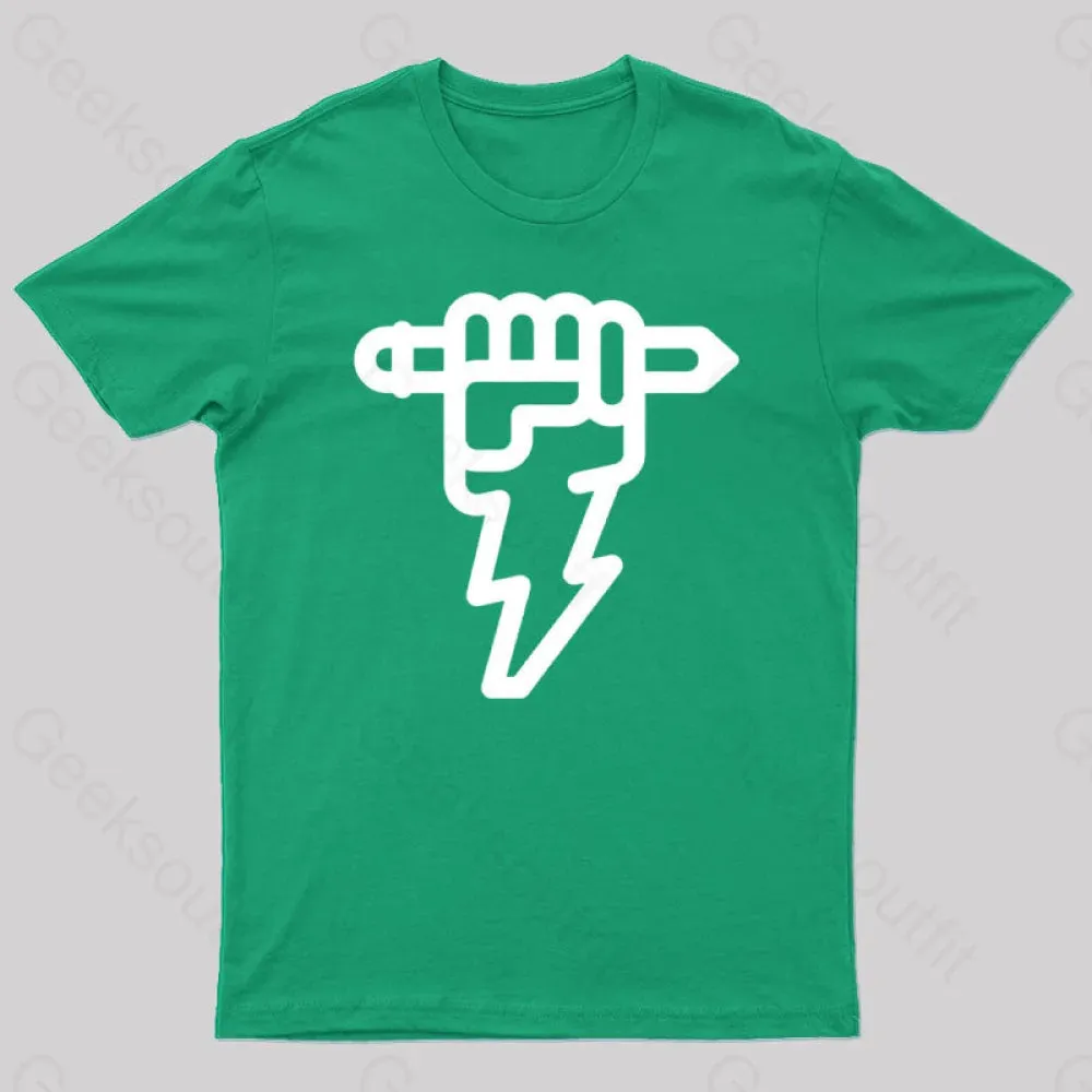 Pencil Lightning Geek T-Shirt - Image 4