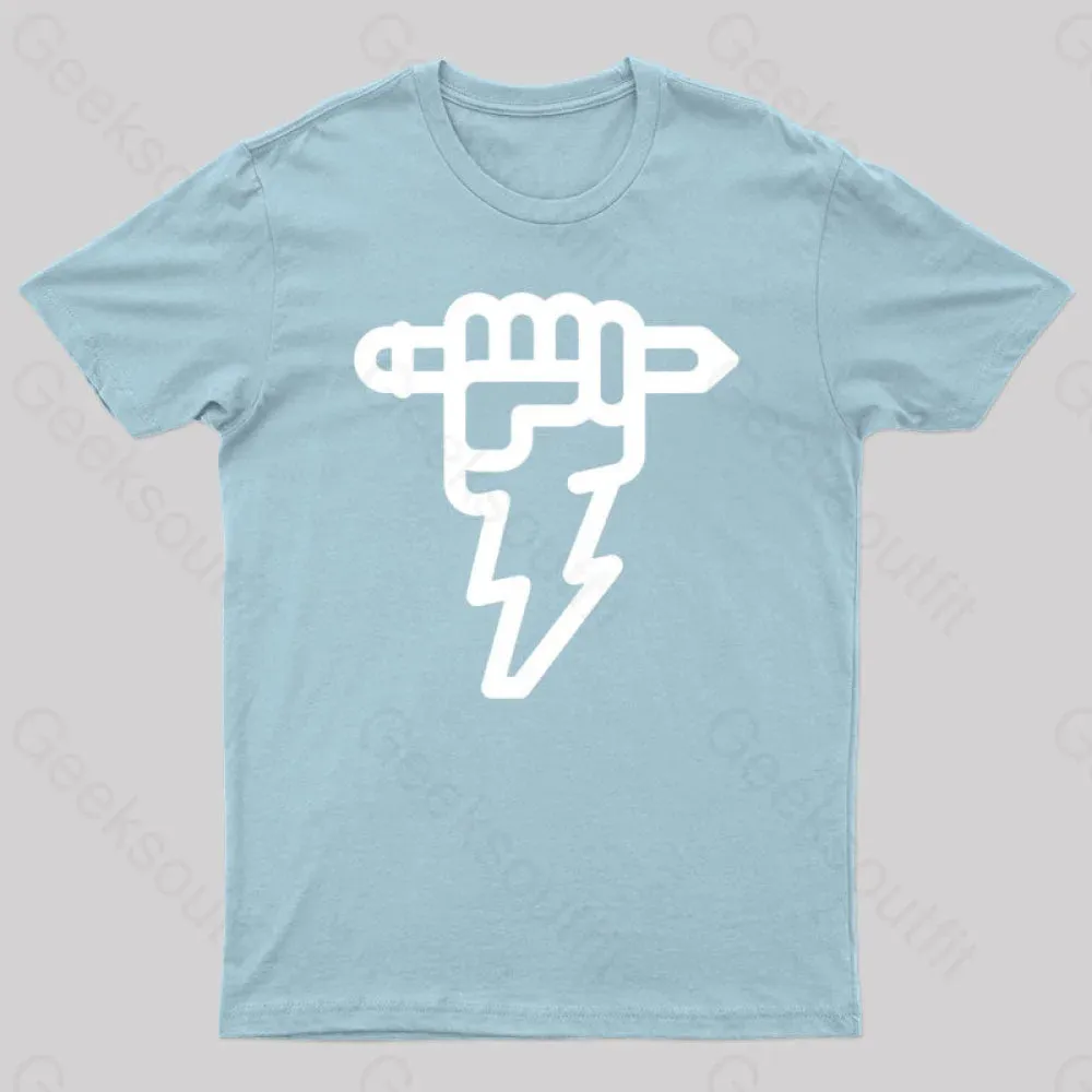 Pencil Lightning Geek T-Shirt - Image 9