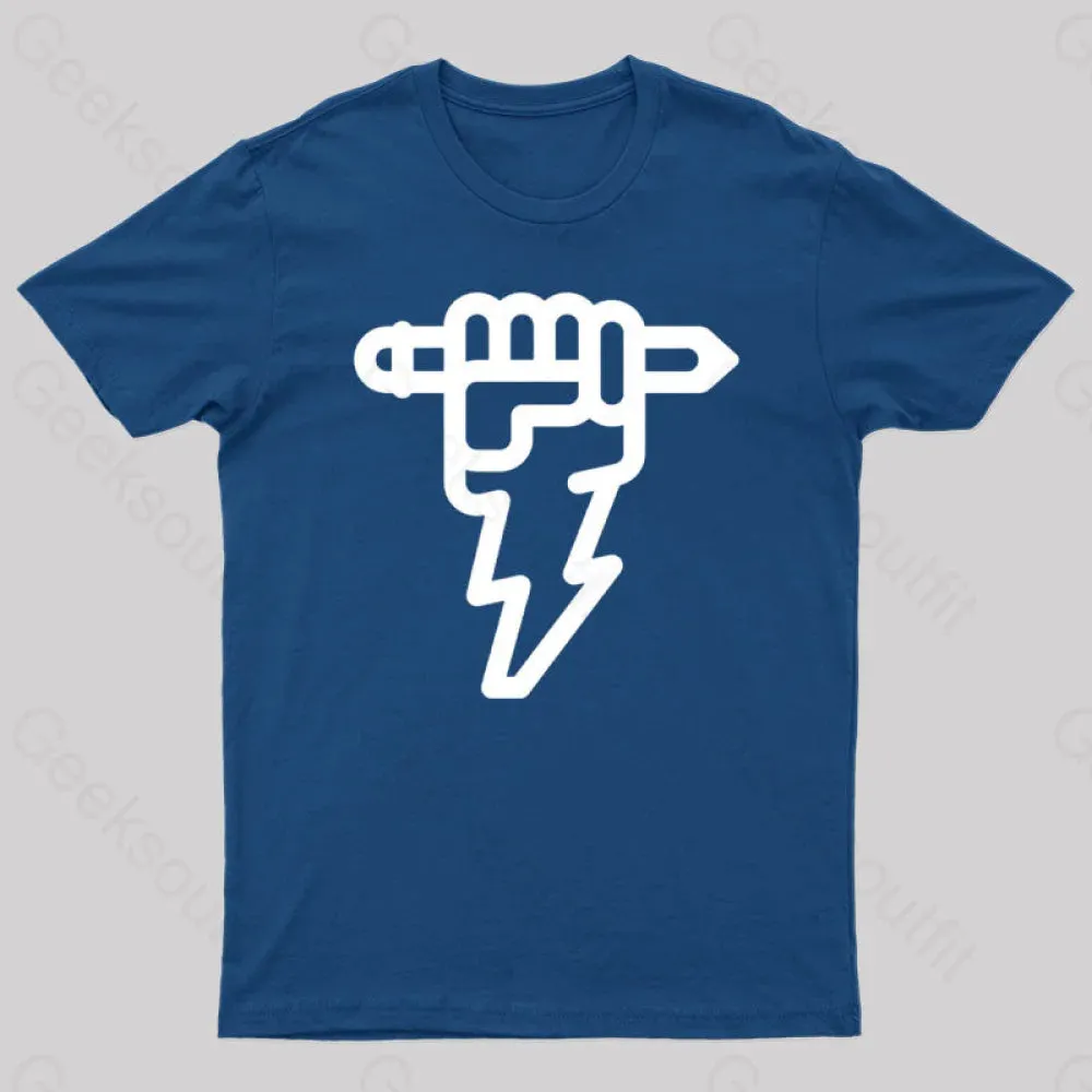 Pencil Lightning Geek T-Shirt - Image 3