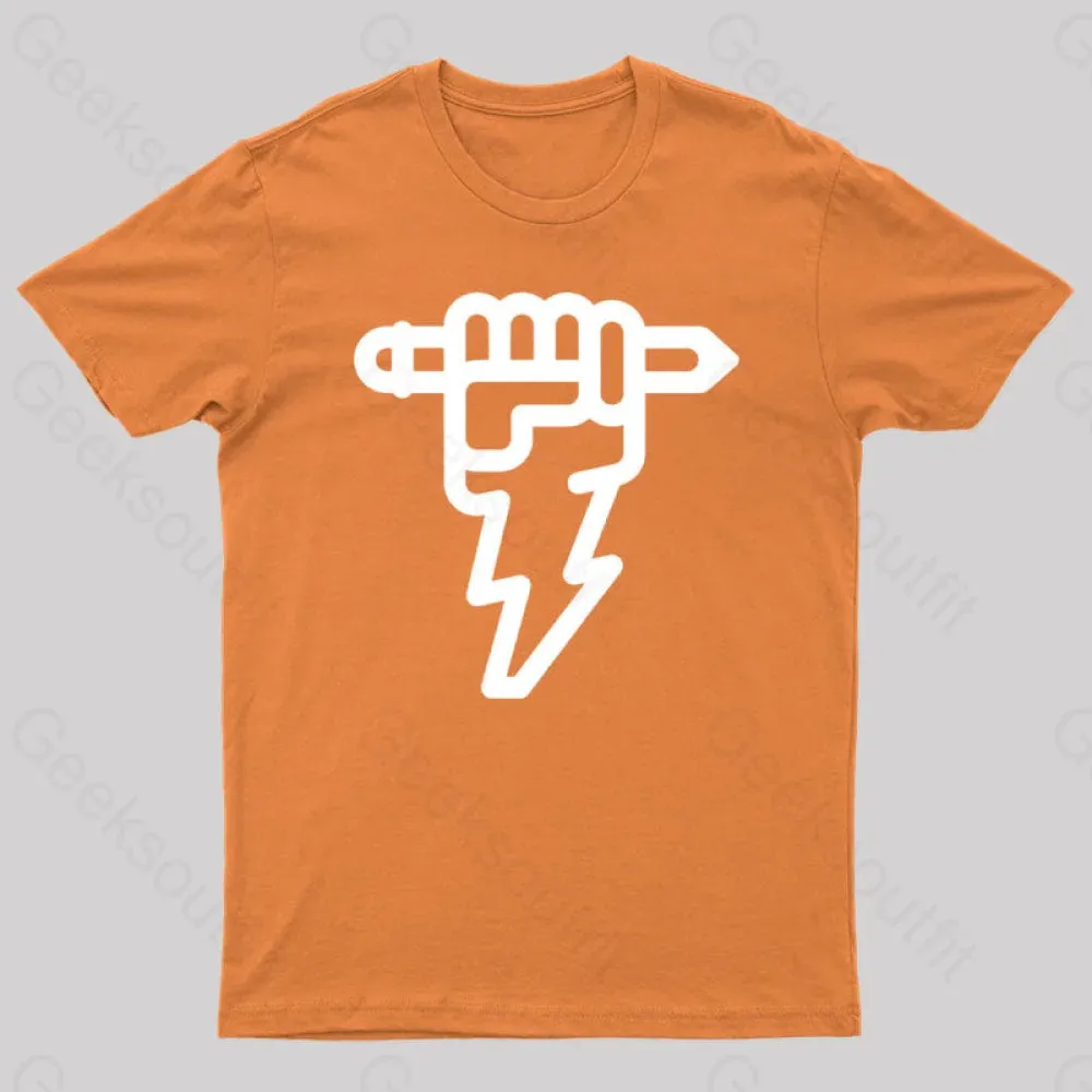 Pencil Lightning Geek T-Shirt - Image 6