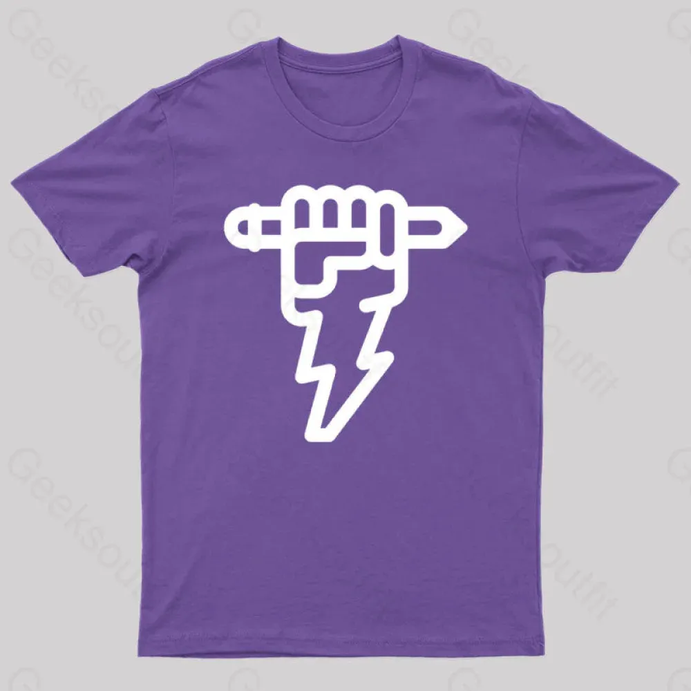 Pencil Lightning Geek T-Shirt - Image 5