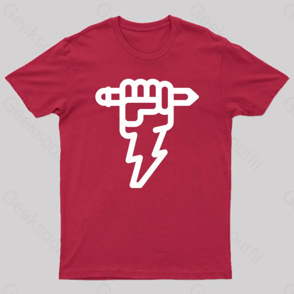 Pencil Lightning Geek T-Shirt - Image 8