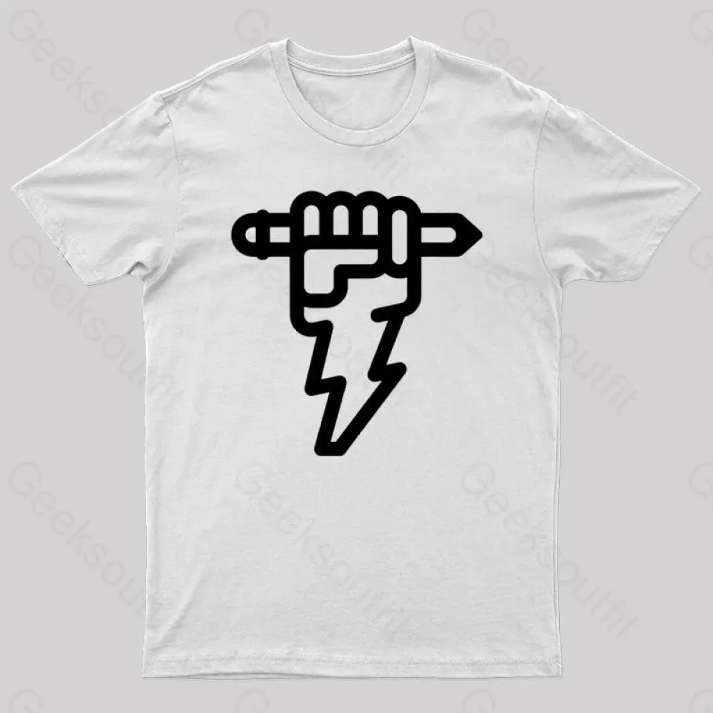 Pencil Lightning Geek T-Shirt - Image 11