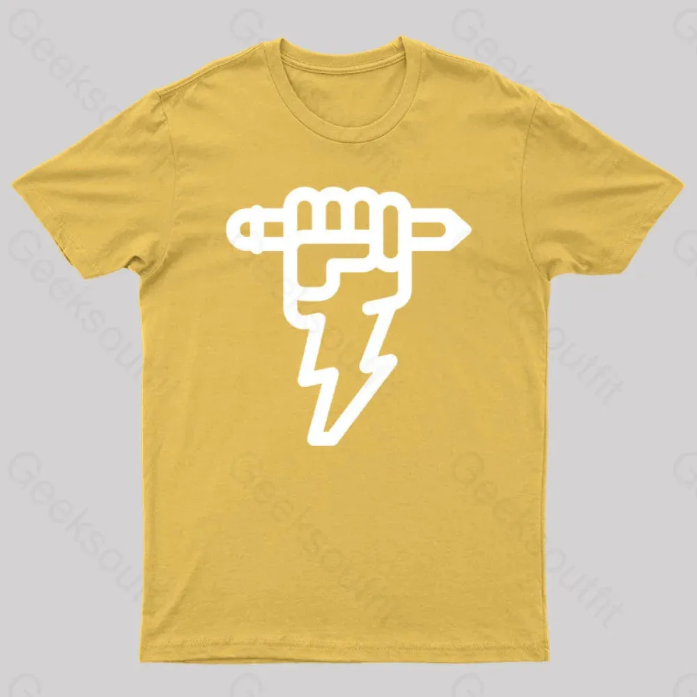 Pencil Lightning Geek T-Shirt - Image 7