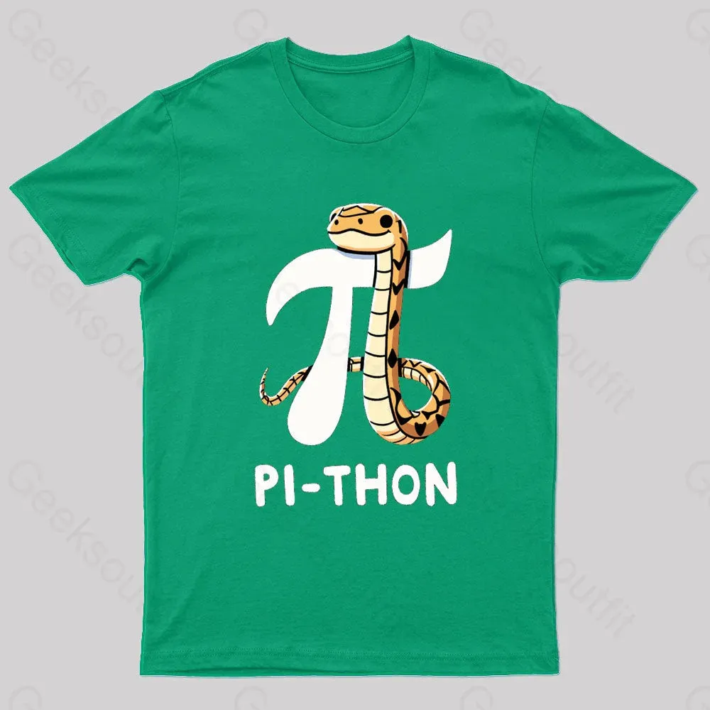 Pi-Thon Pi Symbol Python Nerd T-Shirt - Image 4
