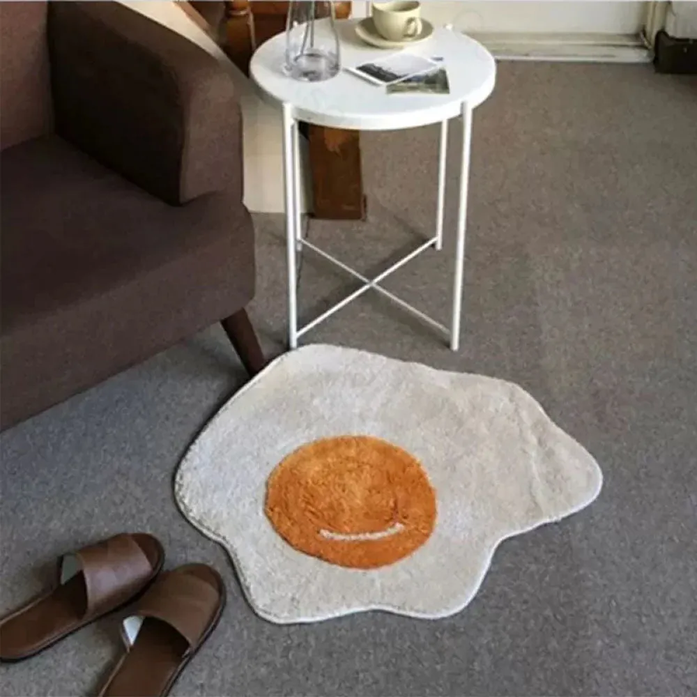Poached Eggs Funny Imitation Wool Rug