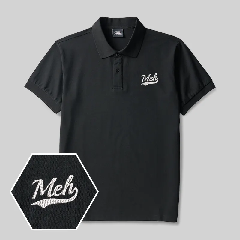 Meh Geek Embroidered Polo Shirt