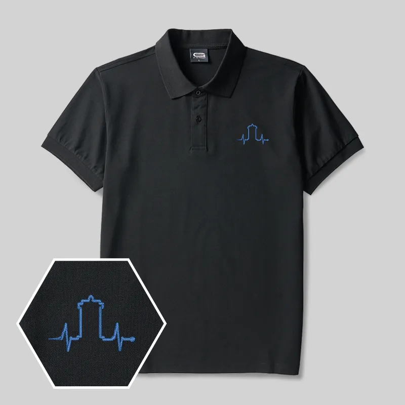 Who Heartbeat Geek Embroidered Polo Shirts