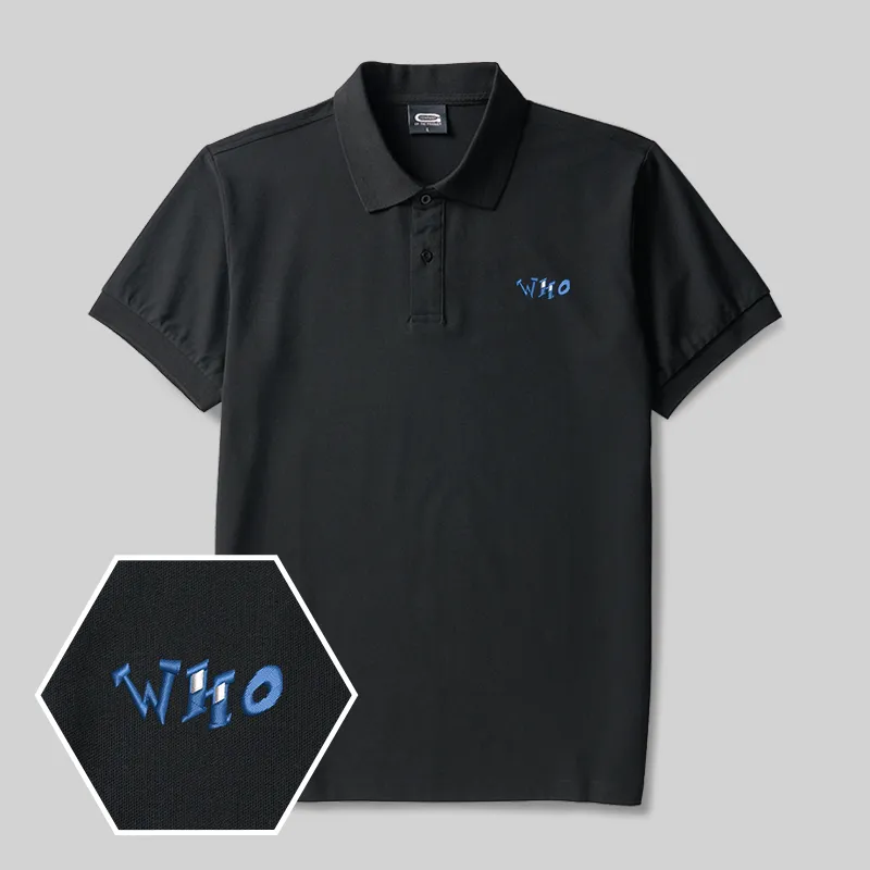 Who Geek Embroidered Polo Shirts