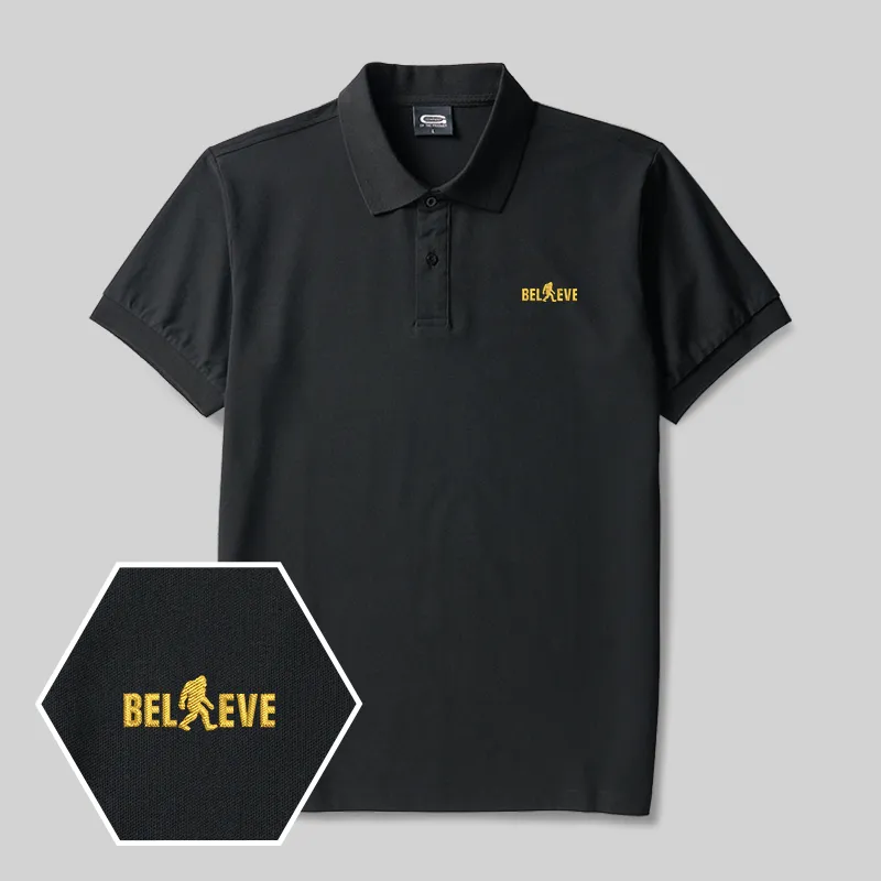 Believe Geek Embroidered Polo Shirts