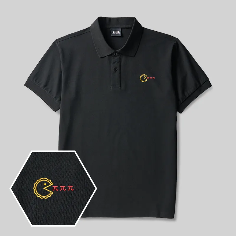 Pac-Pi Geek Embroidered Polo Shirts